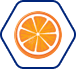 icono hexagonal figura naranja