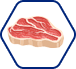 icono hexagonal figura de carne roja
