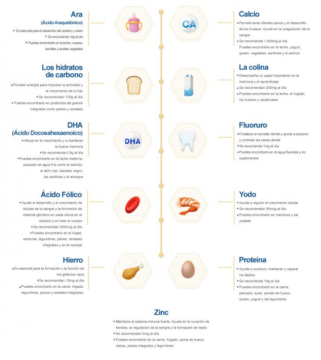 Las vitaminas son muy importantes para la nutrición infantil en la etapa preescolar.